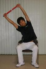棒体操　身体左右傾け　右側屈　Stick physical exercise right and left body inclining right lateral fold.jpg